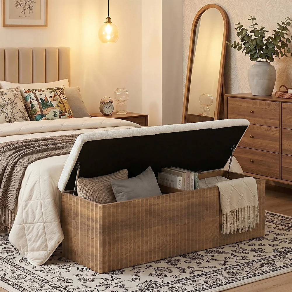 August Grove® 63" Upholstered End of Bed Storage Bench | Wayfair | Wayfair North America