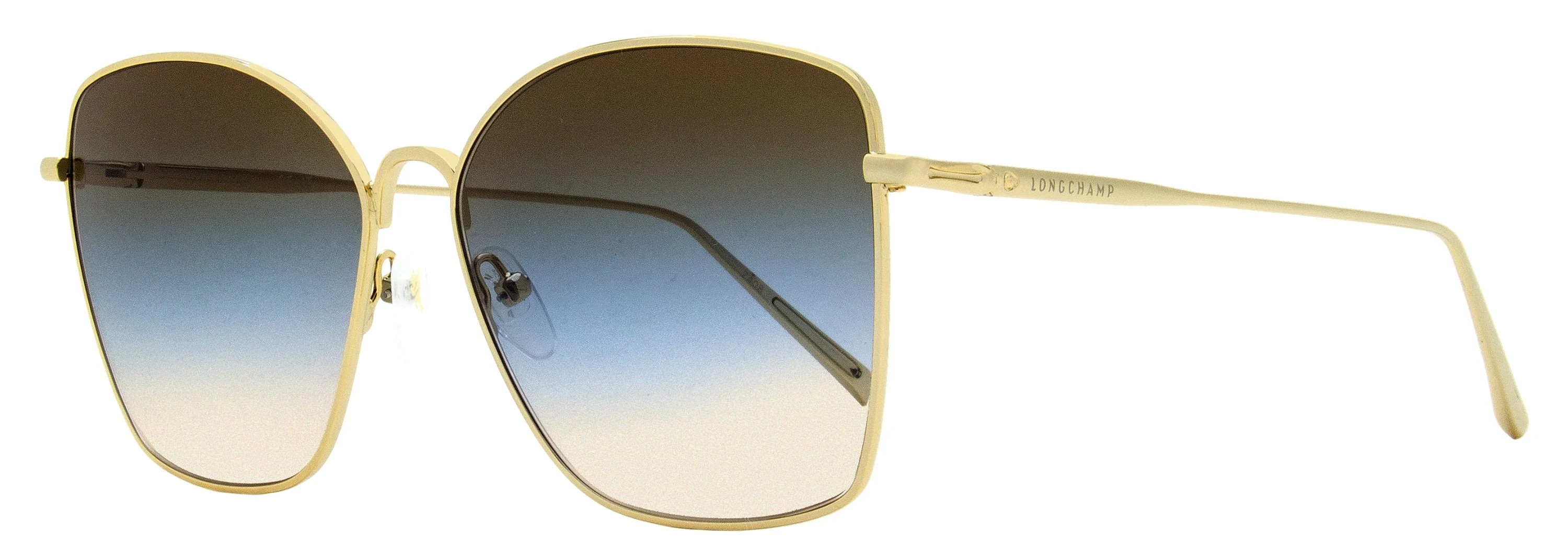 Longchamp LO117S Square Metal Frame Sunglasses — Gold | Italist Inc.