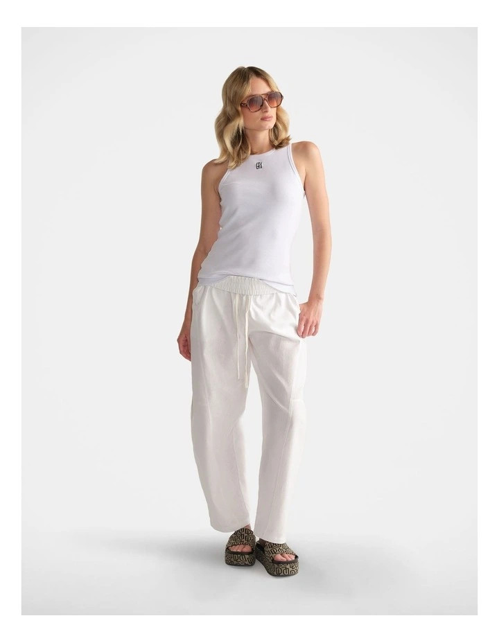 DECJUBALinen Blend Barrel Pant in White | Myer
