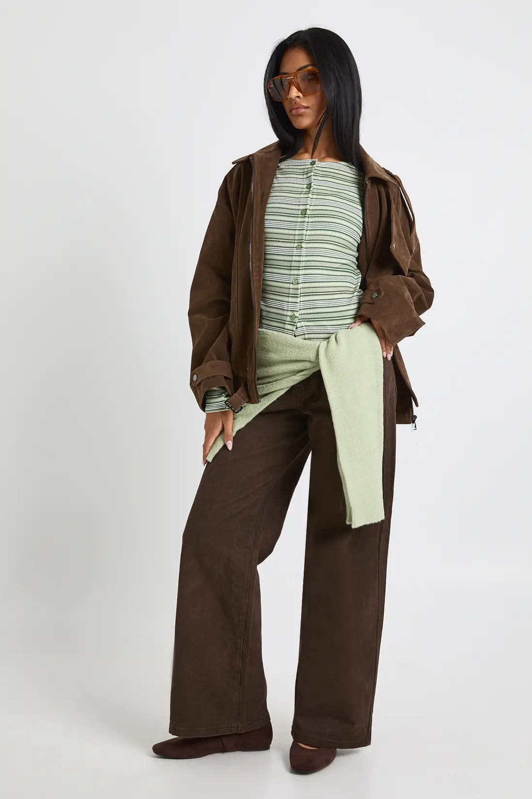 Chocolate Oversized Faux Suede Biker Jacket | Boohoo | Boohoo.com (UK & IE)