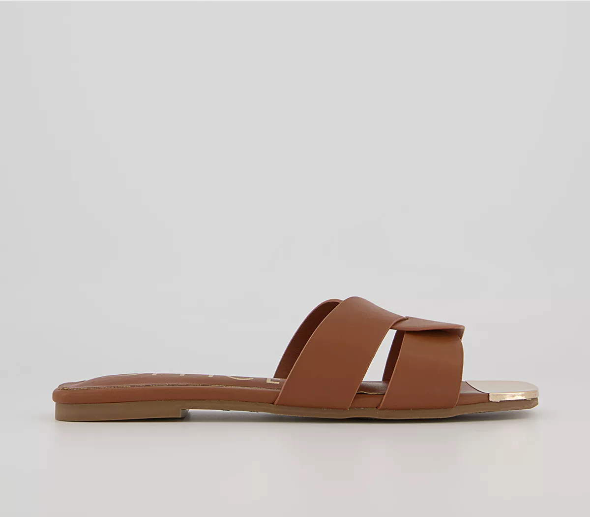 Office
								Swallow Cross Over Mules
								Tan | OFFICE London (UK)