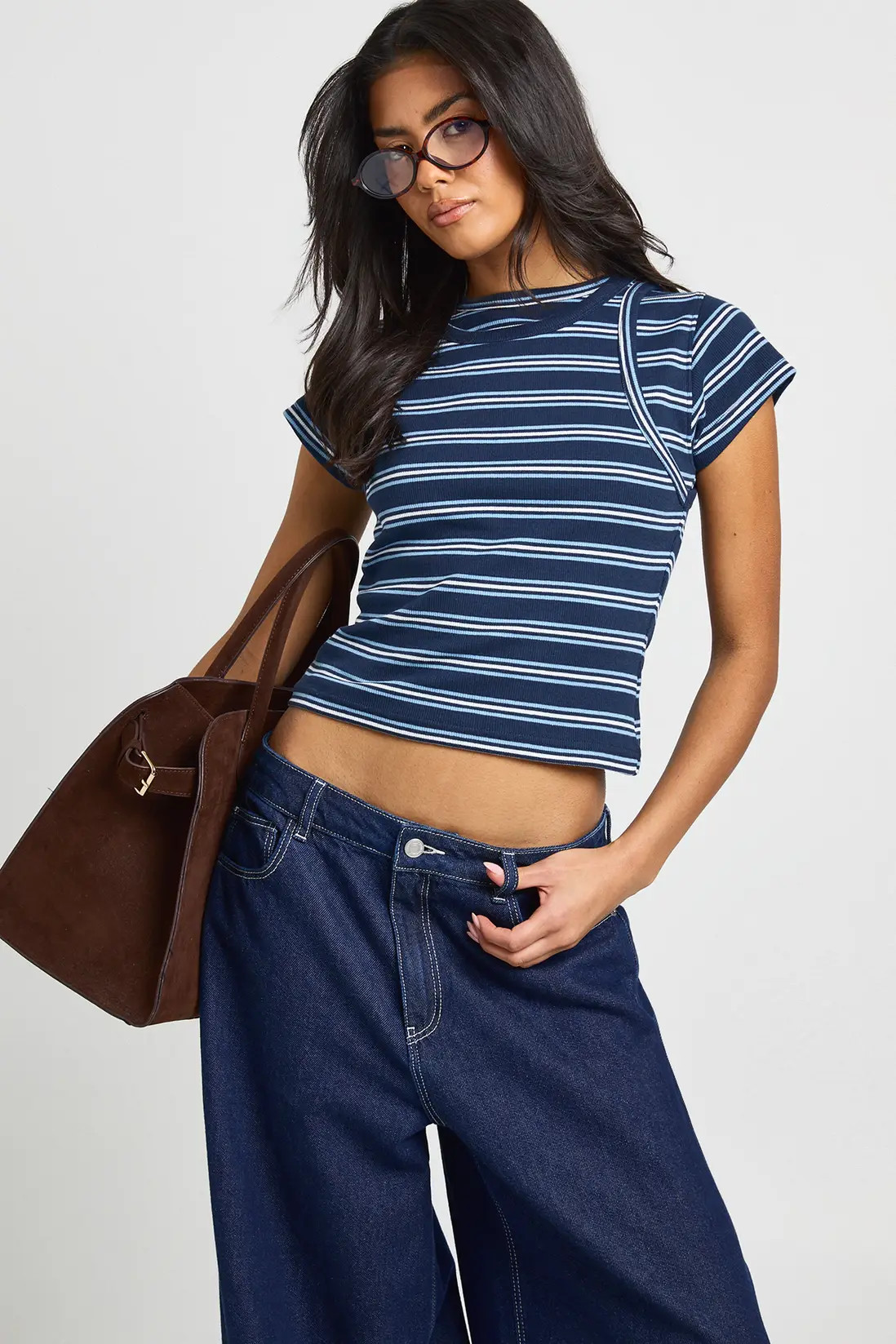Striped Double Layer Racer Cap Sleeve Top | Boohoo.com (UK & IE)