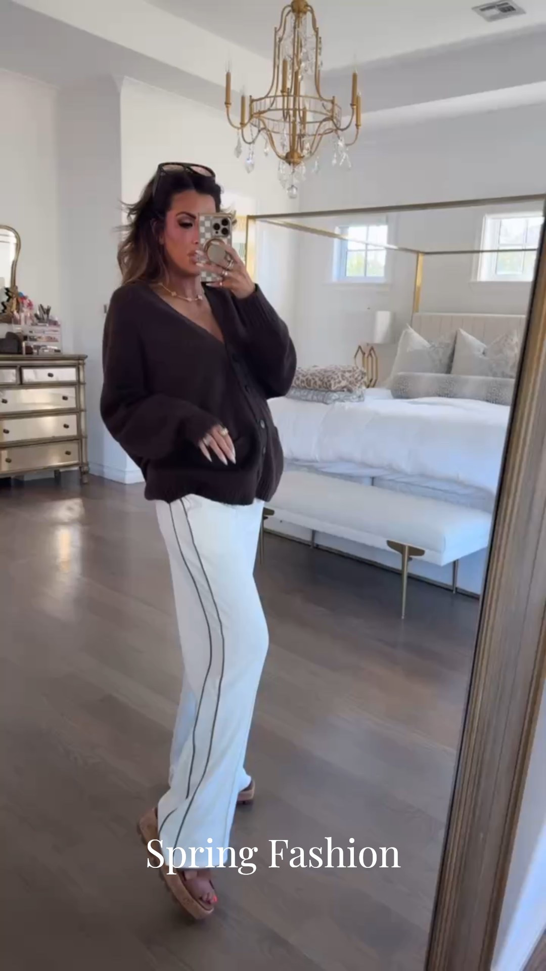 Wearing a size medium in this sweater and size medium in these track pants! 

Chocolate brown outfit, Maternity outfits, Maternity, Spring, Spring shoes, Track Pants, Hermes Eze 30, Emily Ann Gemma

#LTKootd #LTKSeasonal #LTKmomlife