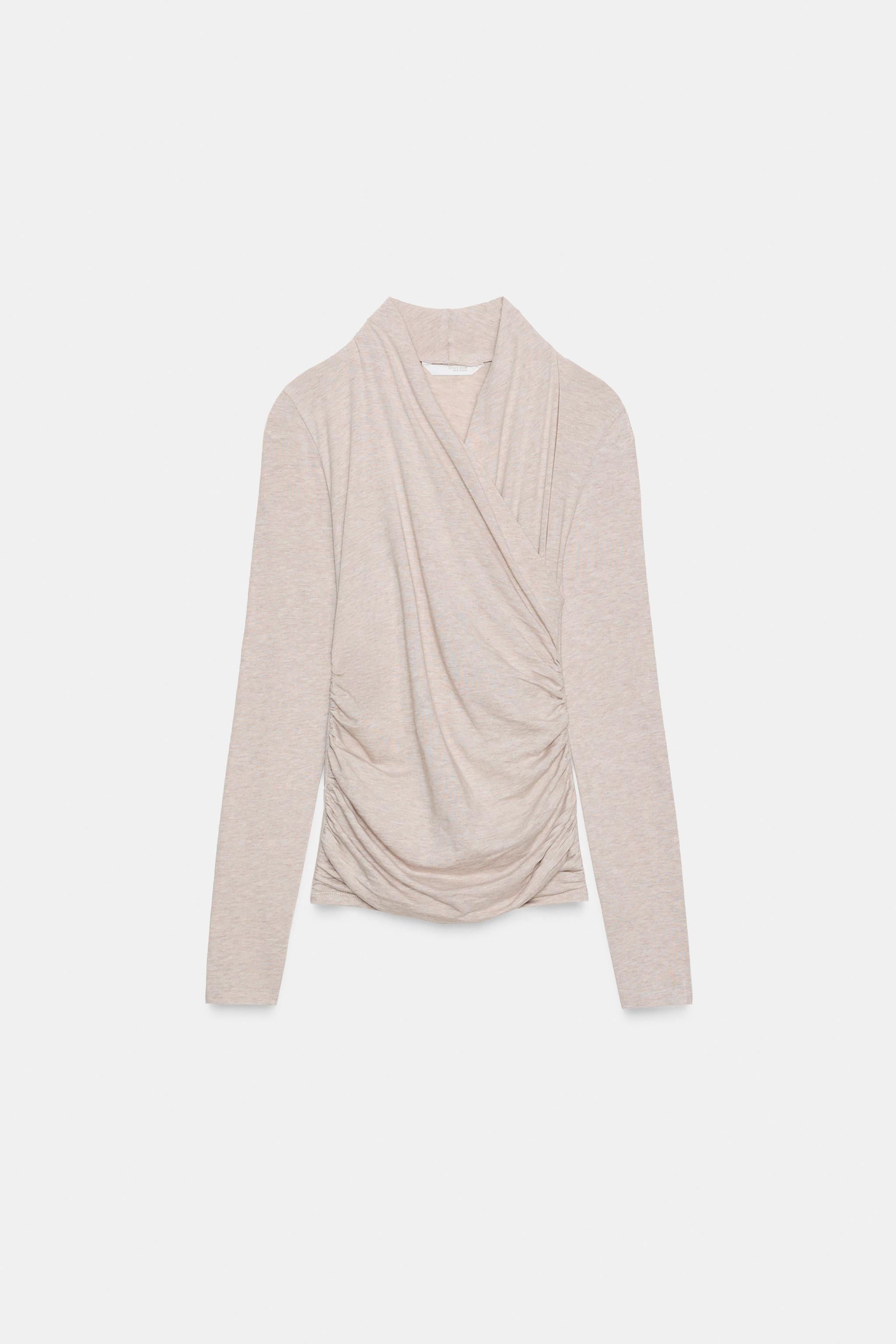 T-SHIRT WITH SIDE DRAPING | Zara UK