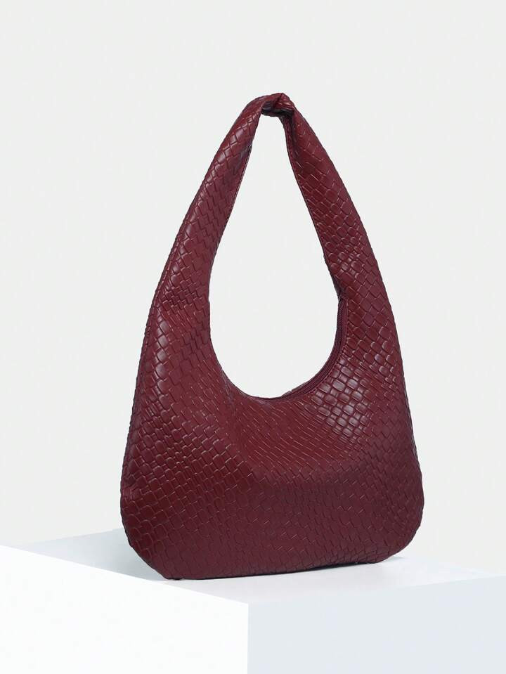 1 x Retro Eenvoudig Casual  Dames Schoudertas van Suede Angora Kunstleer met Grote capaciteit. Ge... | SHEIN