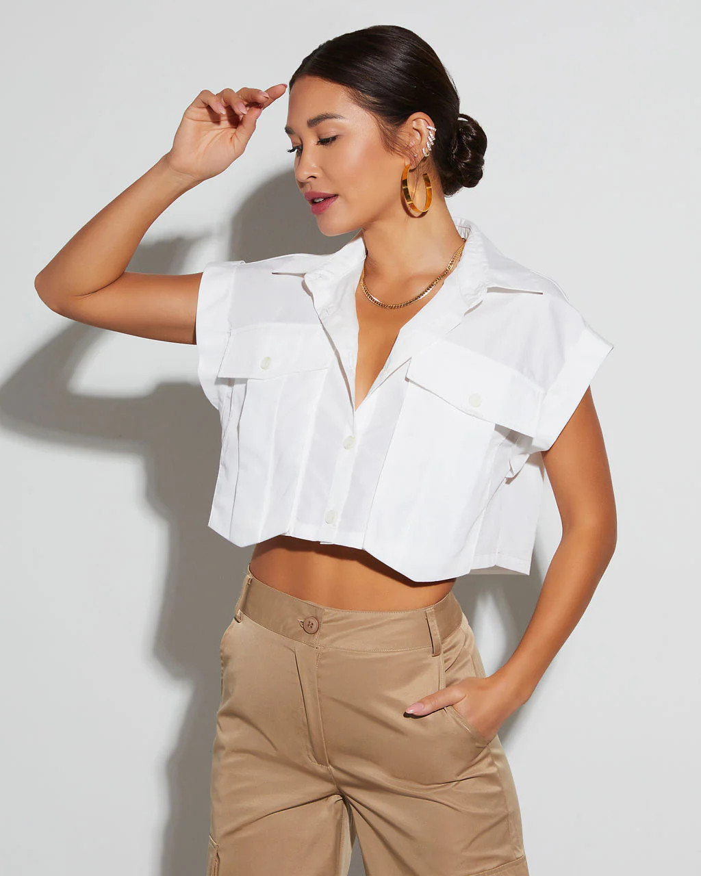 Emma Utility Button Down Top | VICI