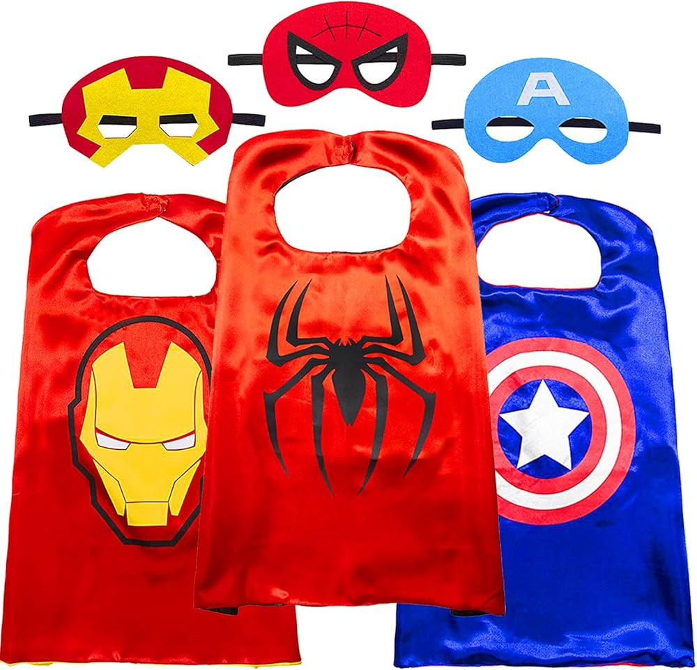Superhero Capes and Mask for Kids Superhero Costumes for Boys Superhero Toys for Kids Dress up 4-... | Amazon (US)
