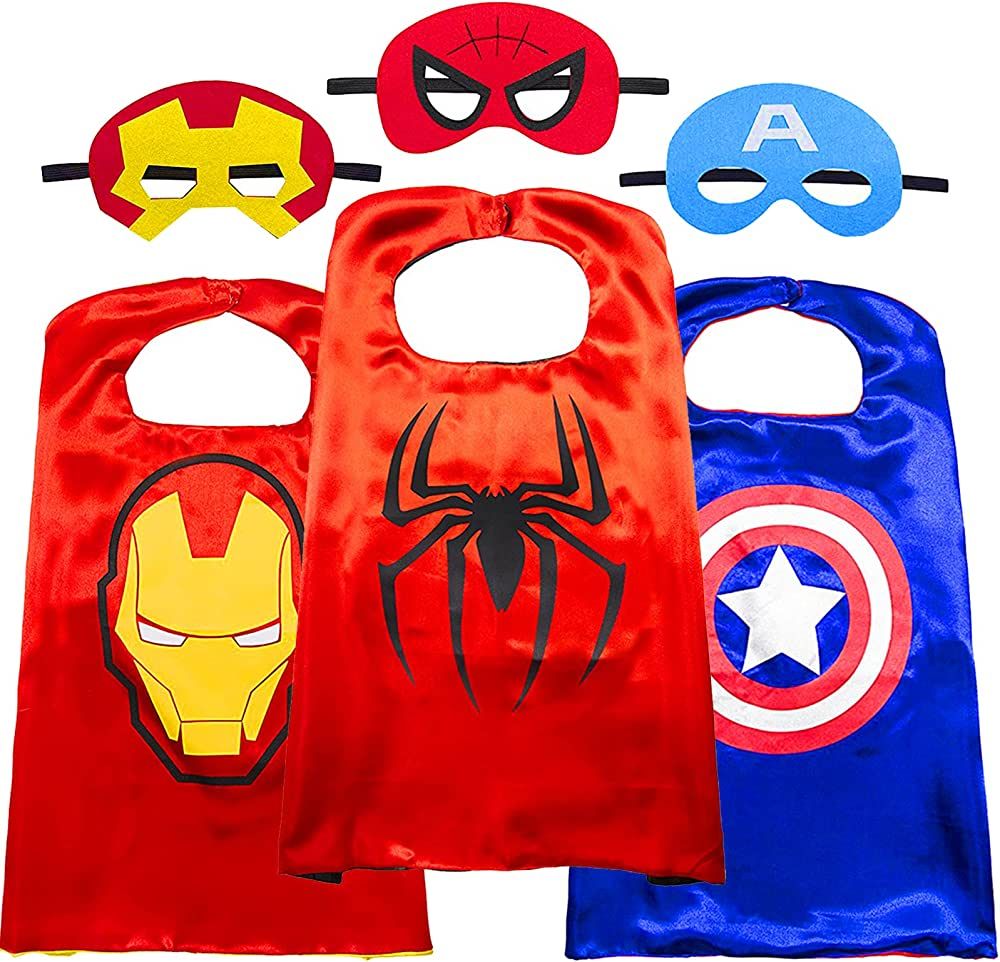 Superhero Capes and Mask for Kids Superhero Costumes for Boys Superhero Toys for Kids Dress up 4-... | Amazon (US)