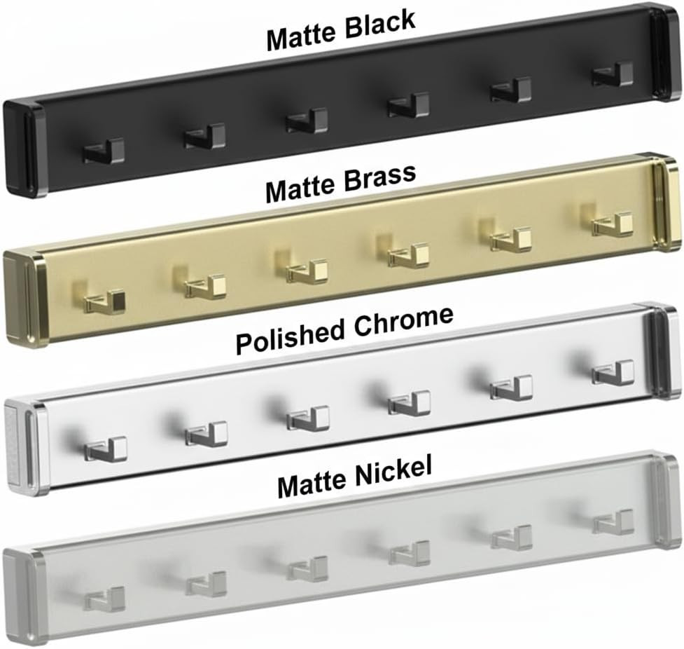 6-Hook Designer Wardrobe Reversible 13.75" Length Closet Belt Rack with 12" Retractable Pullout Extension and Installation Hardware (Matte Brass) | Amazon (US)
