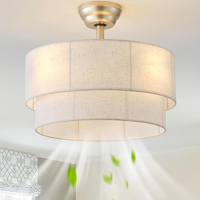20" Boho Ceiling Fans with Lights, Coastal Fandelier Chandelier Ceiling Fan with Light Remote Con... | Amazon (US)