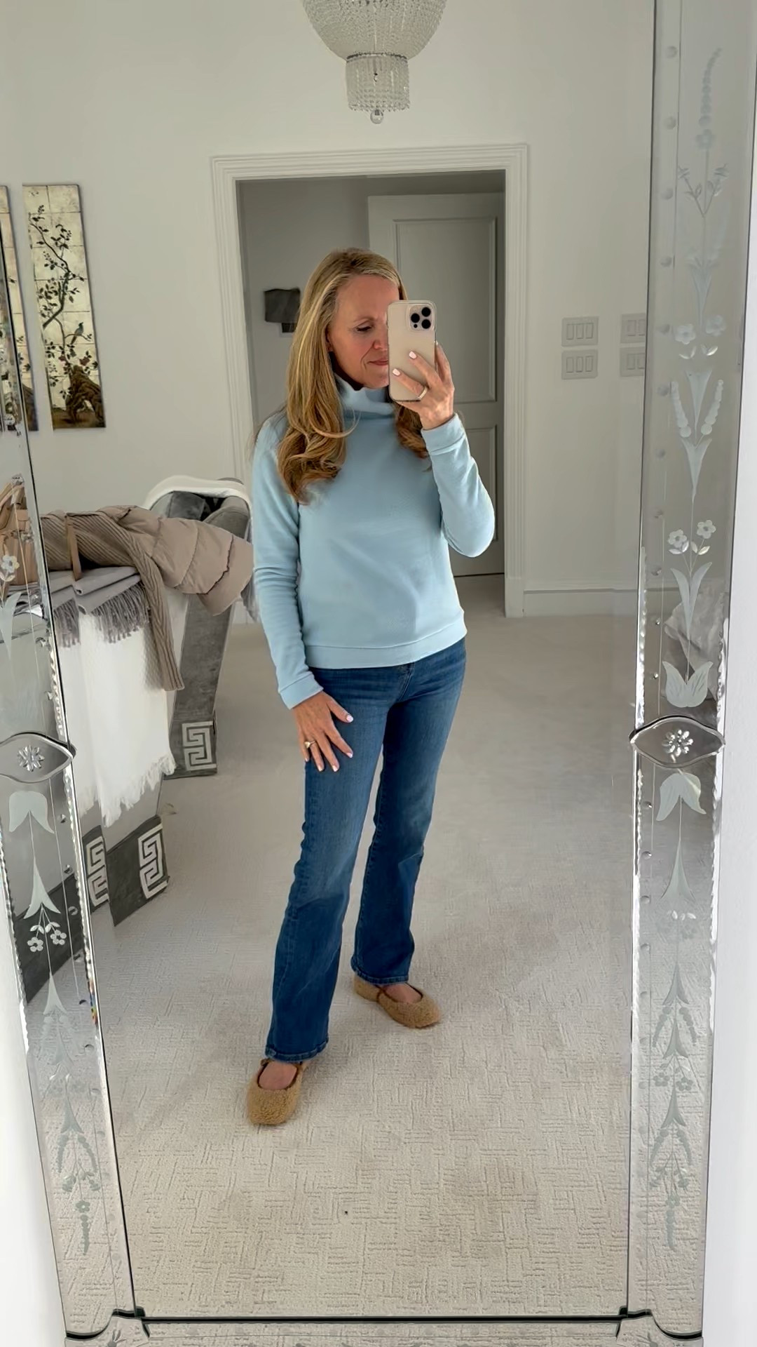 My favorite cozy casual look for winter running errands, etc.

Dudley Stephens Park slope fleece top size of one to a small

MERSEA Murphy boot cut denim the most comfortable denim with the perfect amount of stretch. Fit TTS

Fleece Mary Jane‘s from Margaux New York Fit TTS

#LTKSeasonal #LTKOver40 #LTKootd