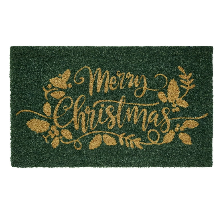 My Texas House Green Merry Christmas Outdoor Coir Mat, 18"x30" | Walmart (US)