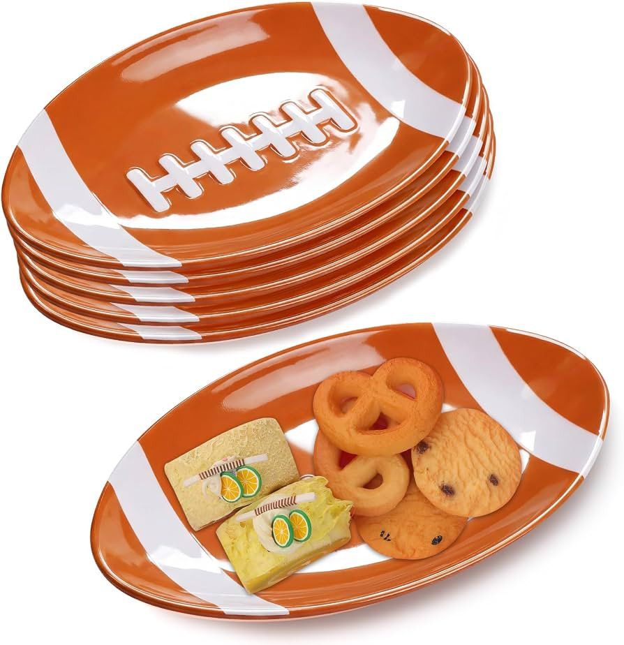 Teenyyou 6 Pcs Football Shaped Melamine Serving Plates | Amazon (US)