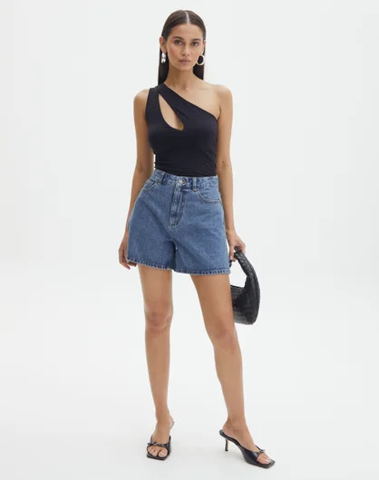 High Rise 90's Denim Short in Suzy Mid Wash | Glassons | Glassons (Australia)