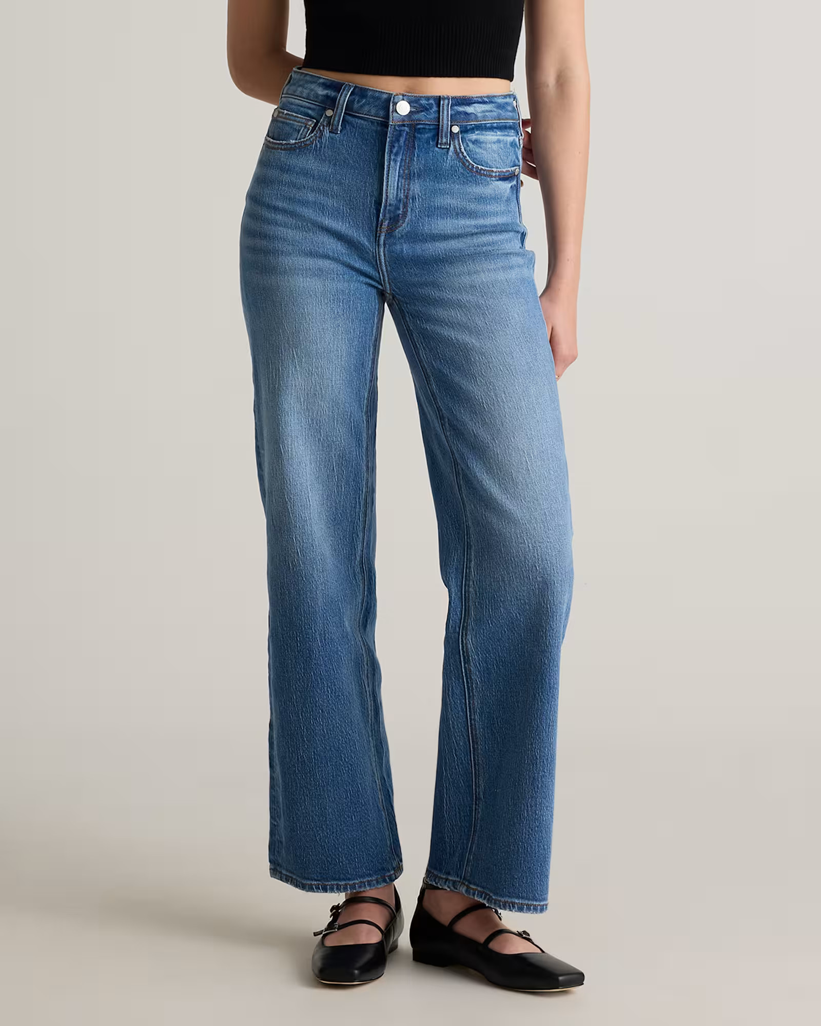 Bella Stretch Relaxed Straight Jeans | Quince