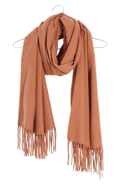 Madewell Fringed Resourced Scarf in Dried Cedar at Nordstrom | Nordstrom