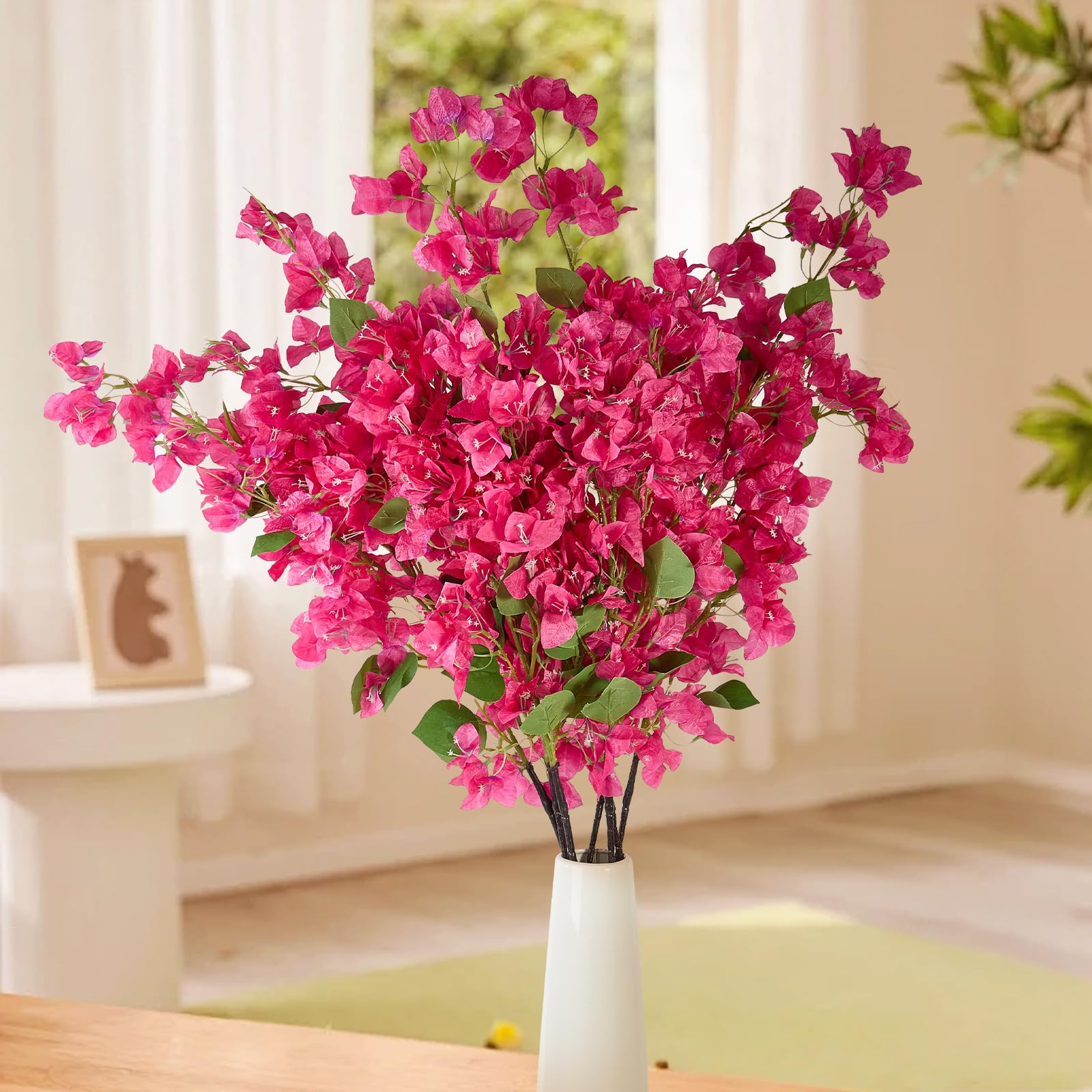6PCS Silk Bougainvillea Artificial Flowers, UV Resistant, Long Stems Faux Flower, Realistic Fake ... | Amazon (US)