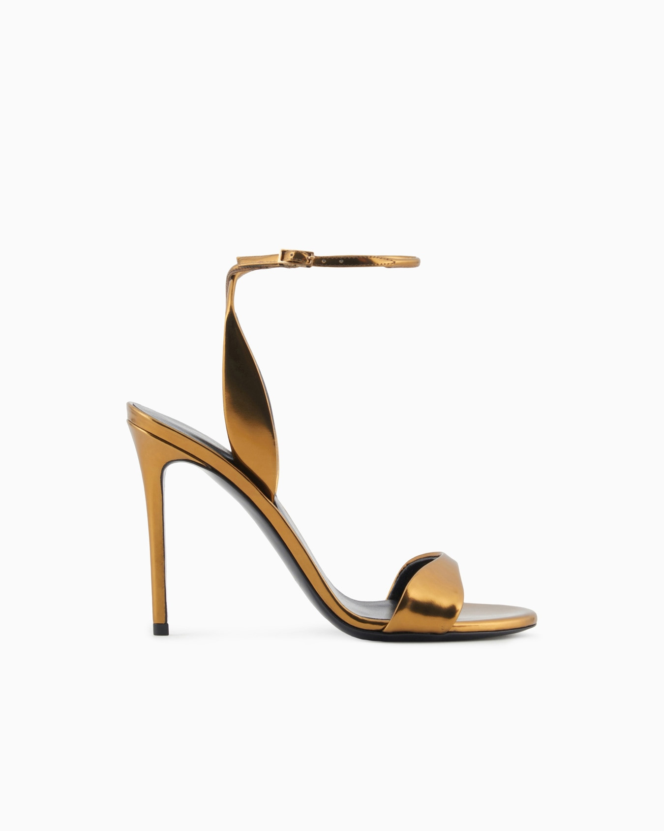 Lamé-leather heeled sandals | Armani US