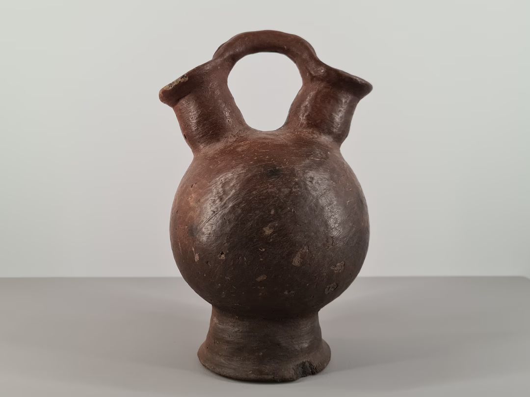 Brutalist terracotta double neck vase / 1960 / ceramic / vintage / Mid-Century / XXth century | Etsy (US)