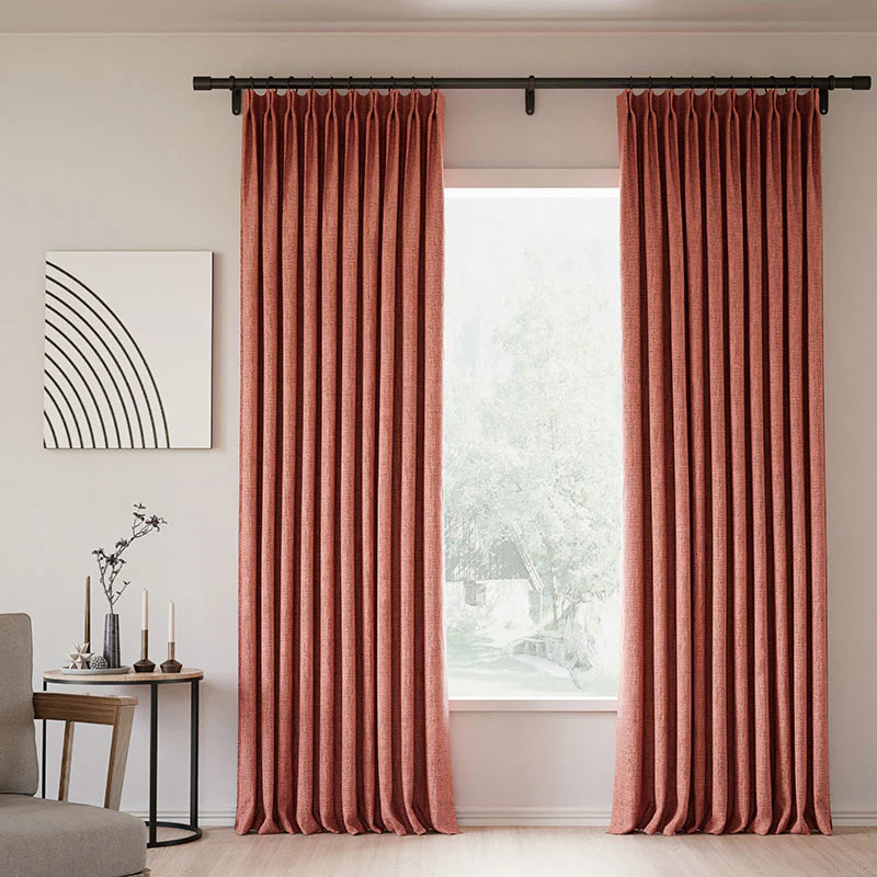 Pinch Pleated Lille Linen Memory Trained Blackout Curtains Natural Modern Custom Drapes | Homerilla