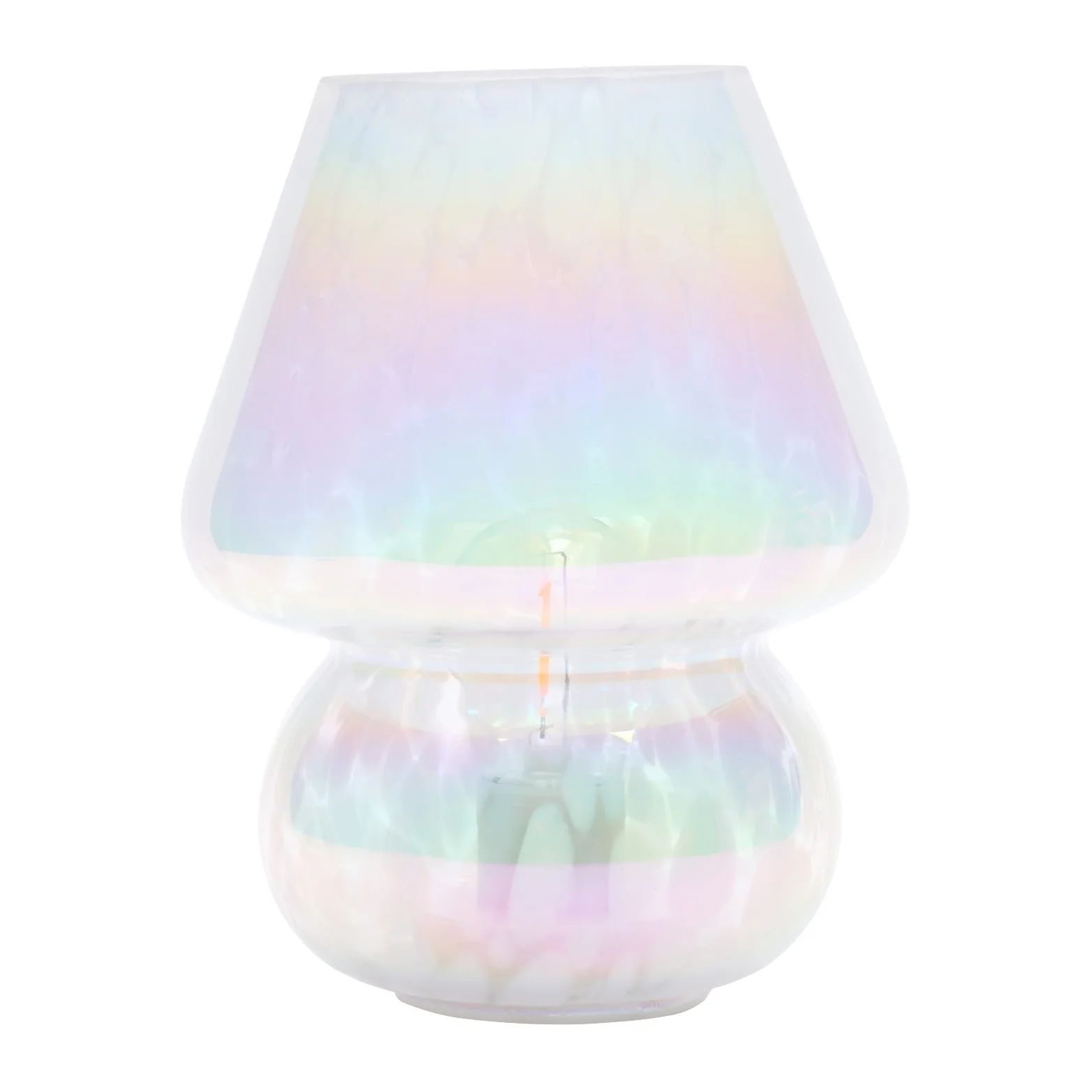 Urban Shop 8" Iridescent Glass Battery-Powered Mushroom Table Lamp | Walmart (US)