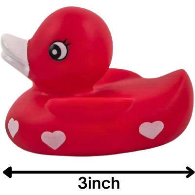 4E's Novelty 3" Valentines Rubber Duck - Large Red XOXO Sweetheart Rubber Ducky for Valentines Day Decoration | Target