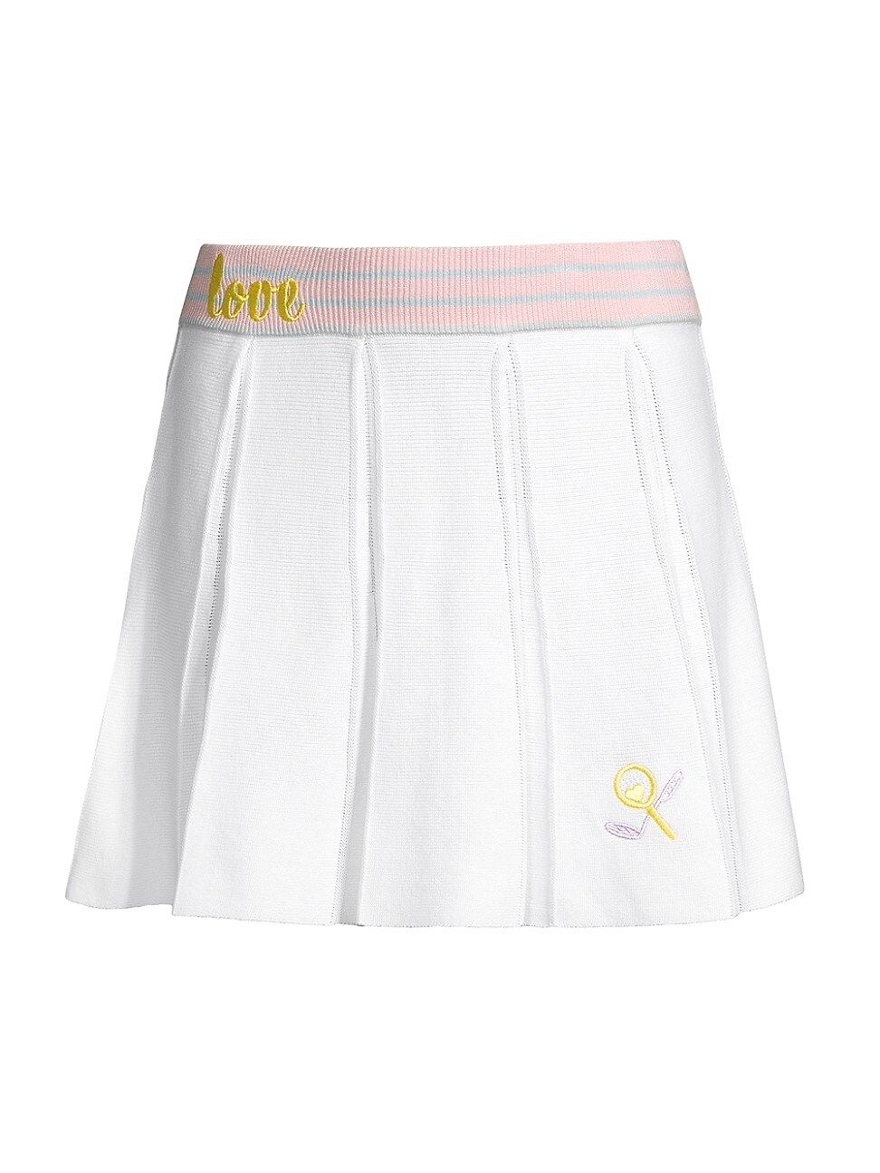 Women's Roz Embroidered Knit Tennis Skirt - Tennis Whites - Size XL - Tennis Whites - Size XL | Saks Fifth Avenue