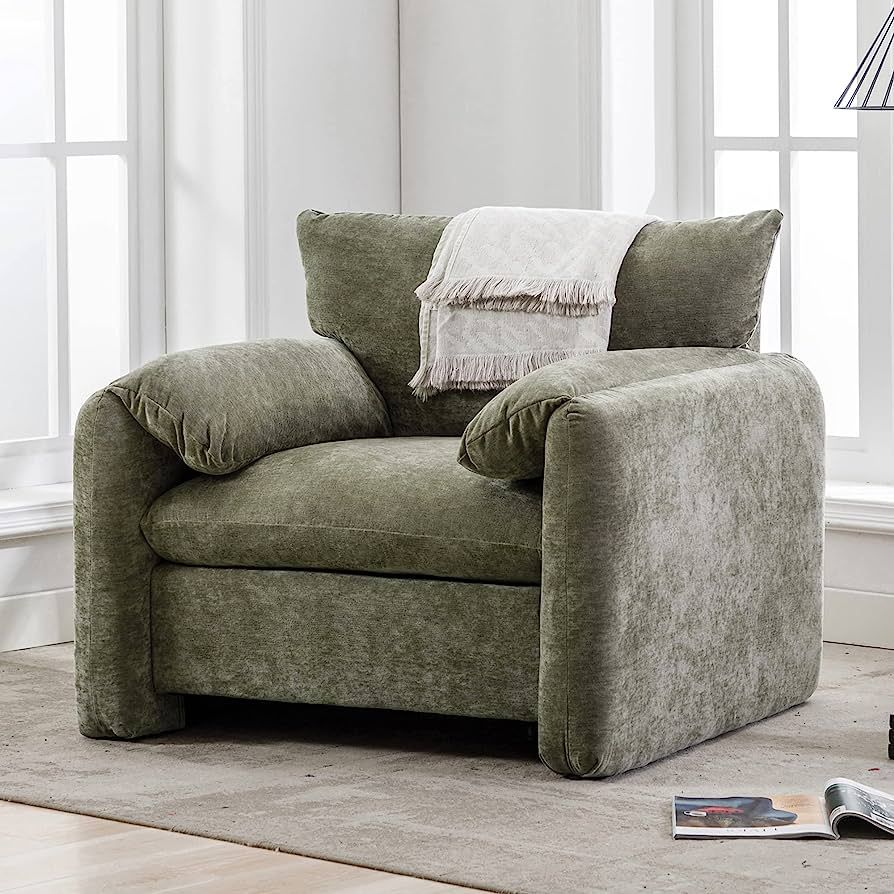 Merax Modern Style Chenille Oversized Armchair, Accent Chair, 38.6’’ W Single Sofa, for Livin... | Amazon (US)