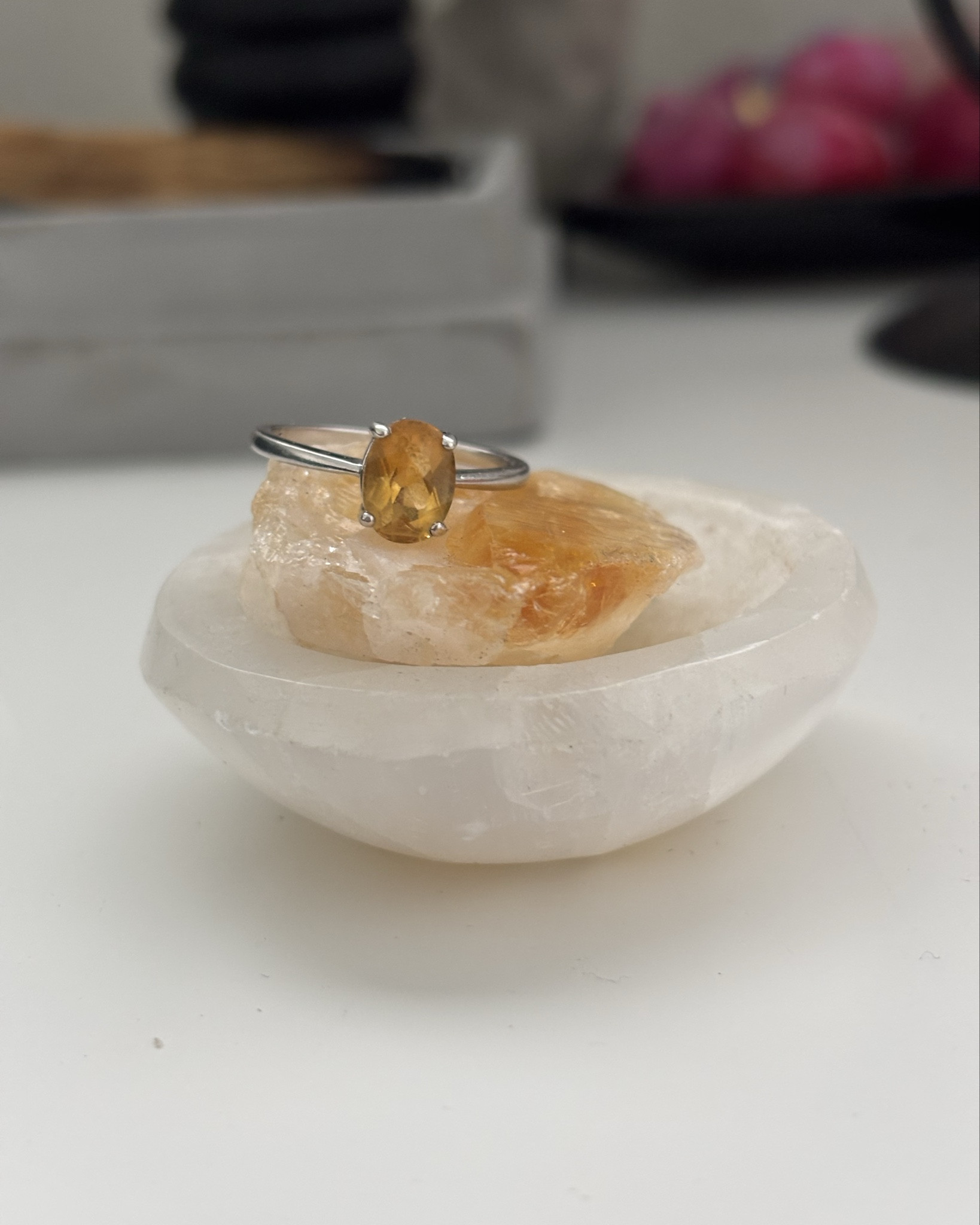 Citrine stacking ring from ivory-hour.com 