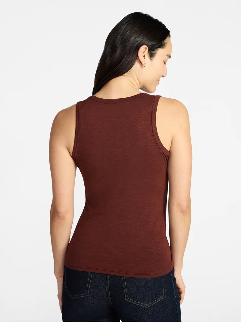 Time and Tru Women\u2019s Slub Henley Tank Top, sizes XS-XXXL | Walmart (US)