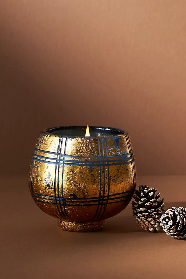 Winter Plaid Glass Candle | Anthropologie (US)