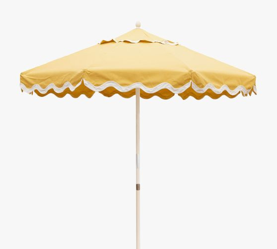 St. Tropez 7' Round Outdoor Patio Umbrella - Teakwood Frame | Pottery Barn (US)