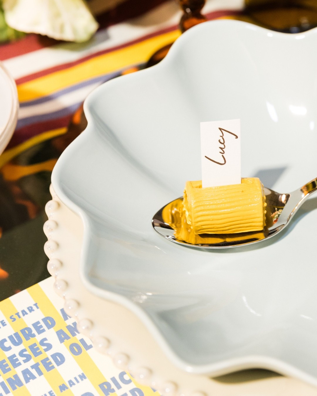 Pasta place card holders!!! Bonus points for switching up the table and placing them inside your dinnerware 🤭😍 #placecards #pastanight #datenight #fundateideas #hosting #dining 

#LTKParties #LTKStyleTip #LTKHome