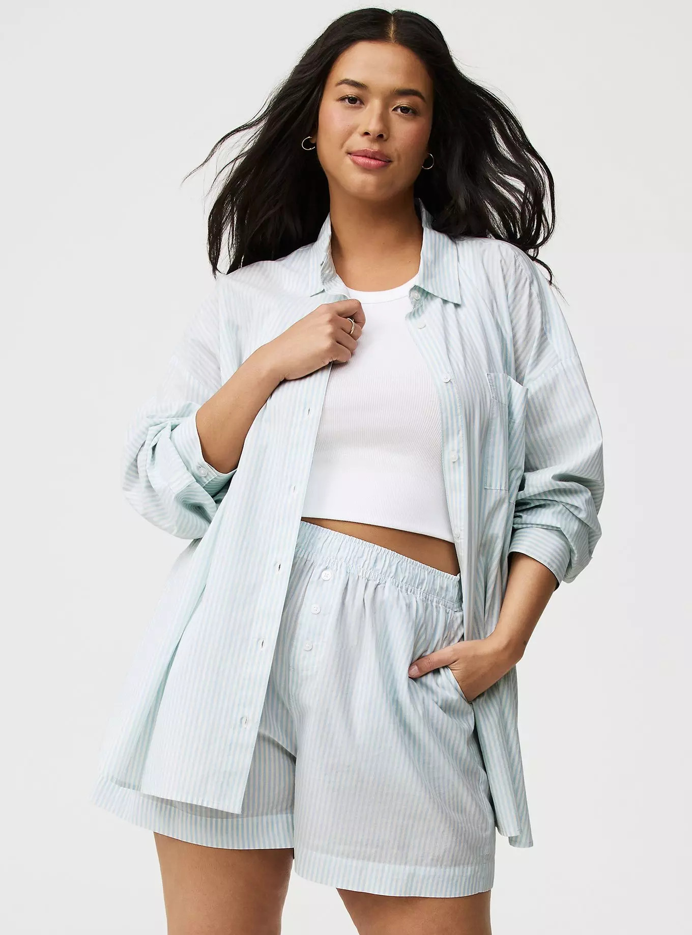 Soft Cotton Drop-Shoulder Shirt | Torrid (US & Canada)