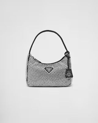 Satin mini-bag with crystals | Prada Spa US