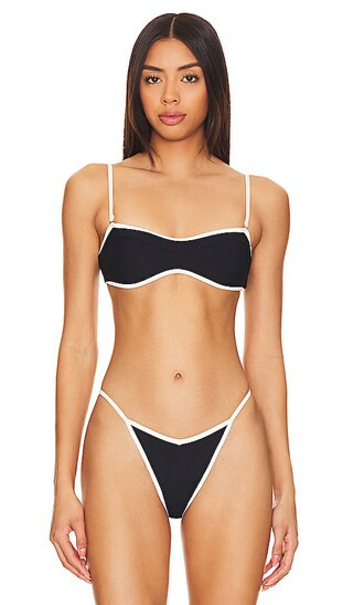 Selena Bandeau Top in Black & Cream | Revolve Clothing (Global)