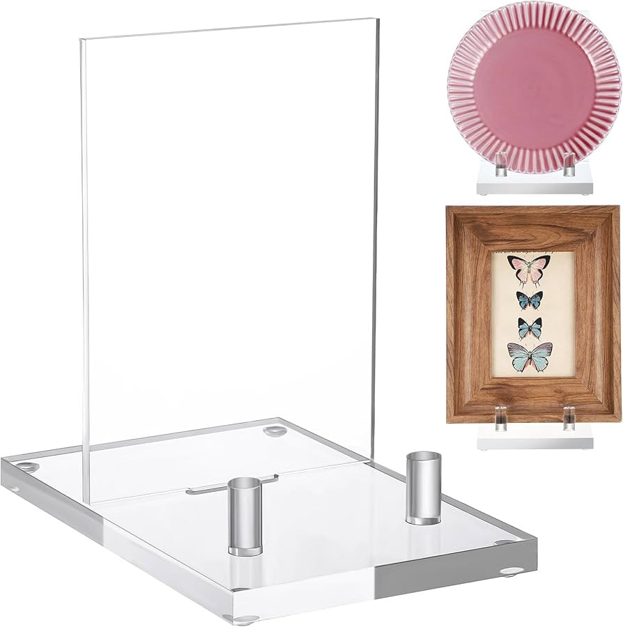 Yousoontic Acrylic Book Display Stand Clear Easel Plate Stand for Displaying Books, Picture, Note... | Amazon (US)