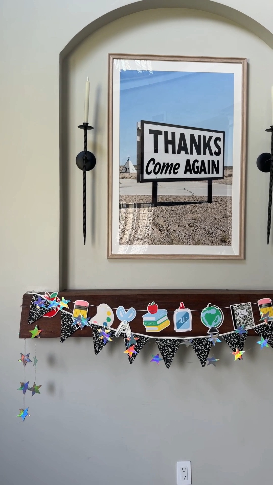 A simple little backdrop ready for the first day of school