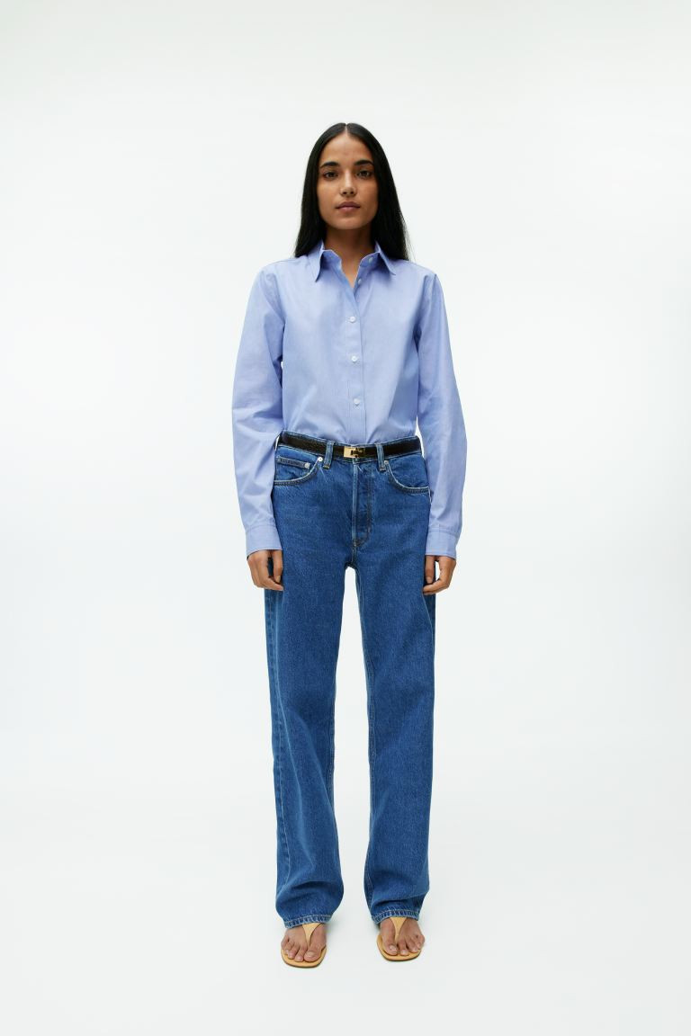 Straight Cut Poplin Shirt | H&M (UK, MY, IN, SG, PH, TW, HK)