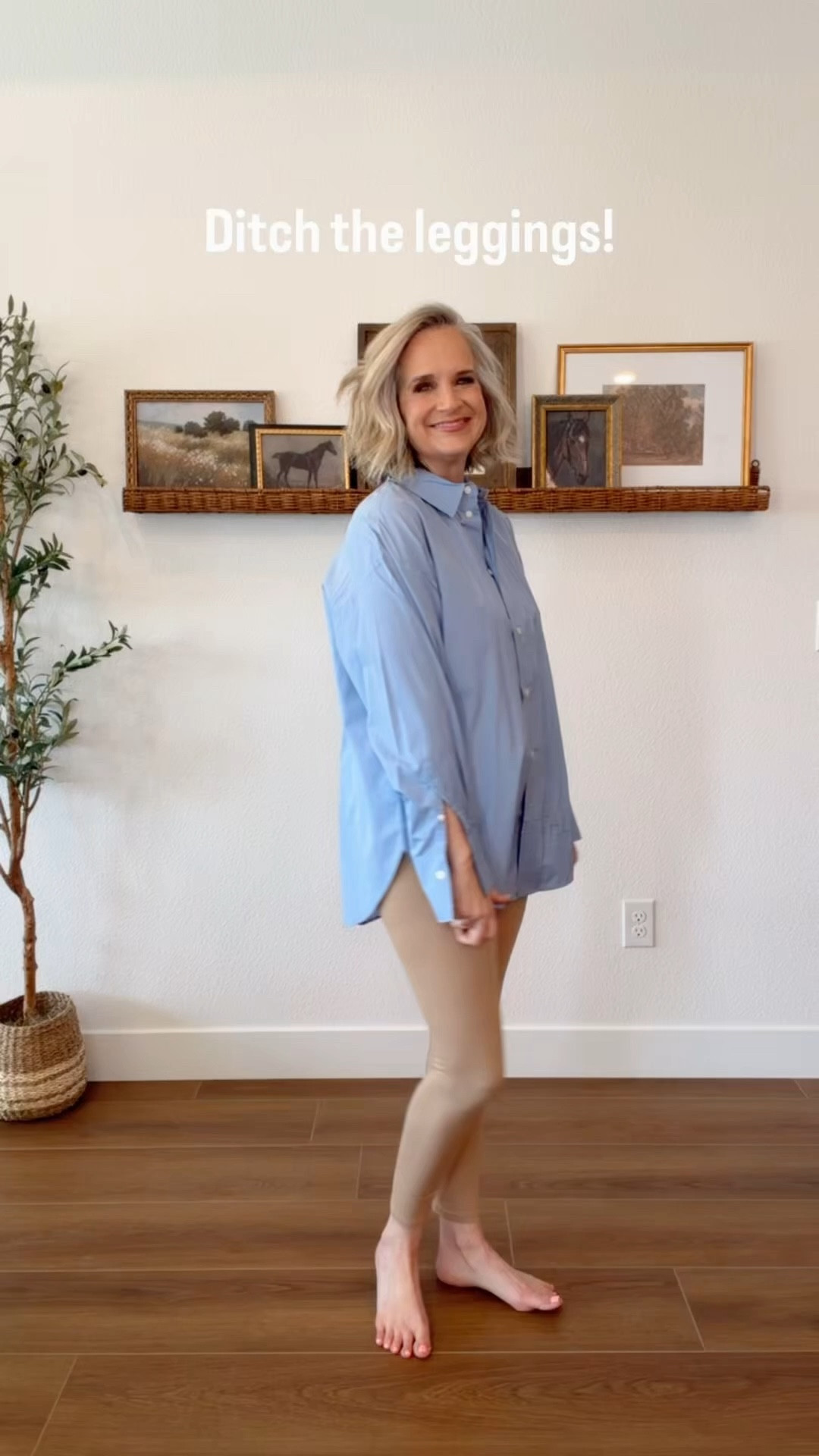 IMO leggings are for working out or sitting on the couch.
Try these Athleta pants instead.
Wearing a 6/M

Sam Edelman, slide, button down, straight leg, comfortable pants, pull on pants, over 50

#LTKOver40 #LTKootd #LTKSaleAlert
