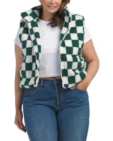 Plus Sherpa Printed Vest for Women | Polyester/Rayon | Marshalls