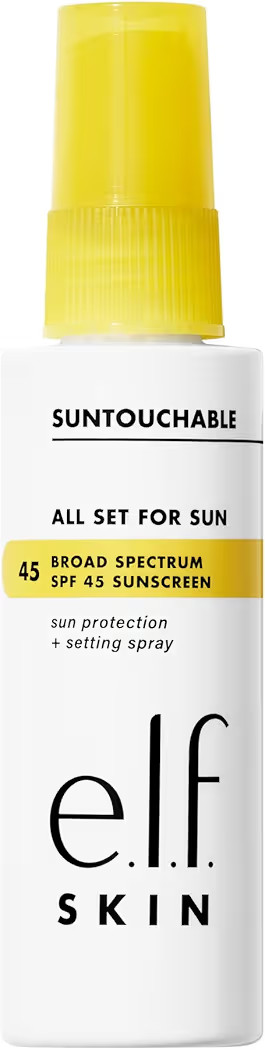 e.l.f. SKIN All Set For Sun SPF 45, Setting Spray With SPF 45 For Long-Lasting Makeup, Weightless... | Amazon (US)
