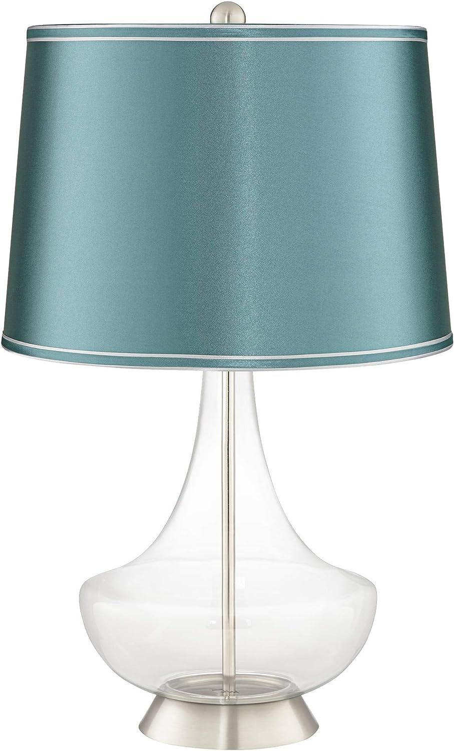 Clear Glass Fillable Teal Satin Shade Gillan Table Lamp - Color + Plus | Amazon (US)