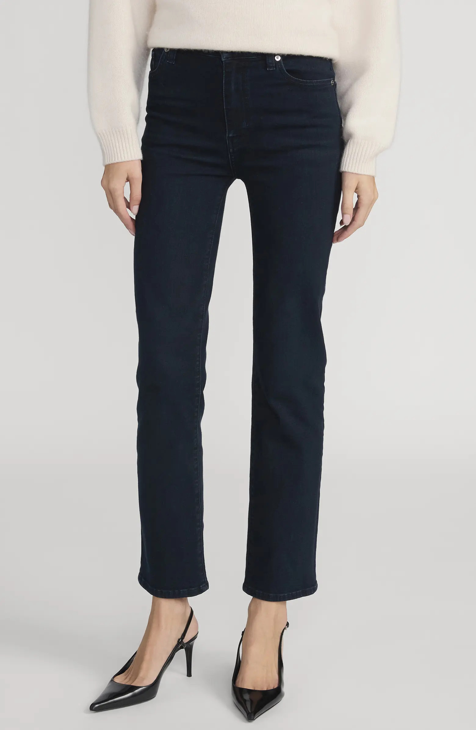 Le Sleek High Waist Ankle Straight Leg Jeans | Nordstrom