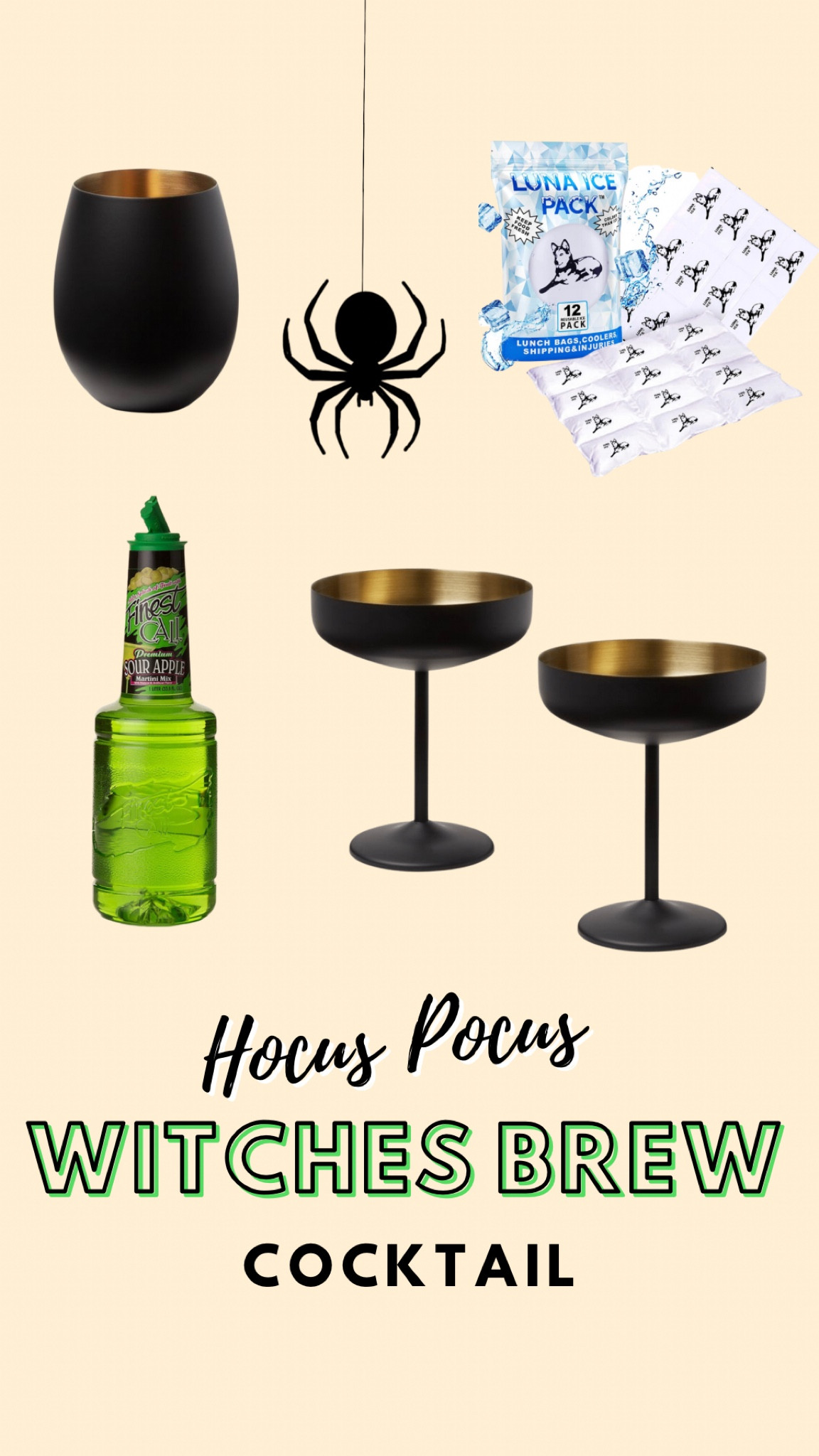 Hocus Pocus Halloween cocktail, witches brew cocktail, cocktail glasses, Halloween party, black wine glasses, black coupe glasses #ltkhalloween 

#LTKSeasonal #LTKCon