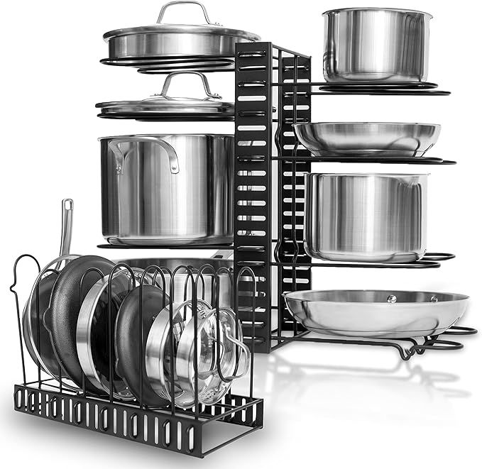GeekDigg Pot Rack Organizer For Cabinet or Countertop, 3 DIY Methods Pot Rack, Height and Positio... | Amazon (US)