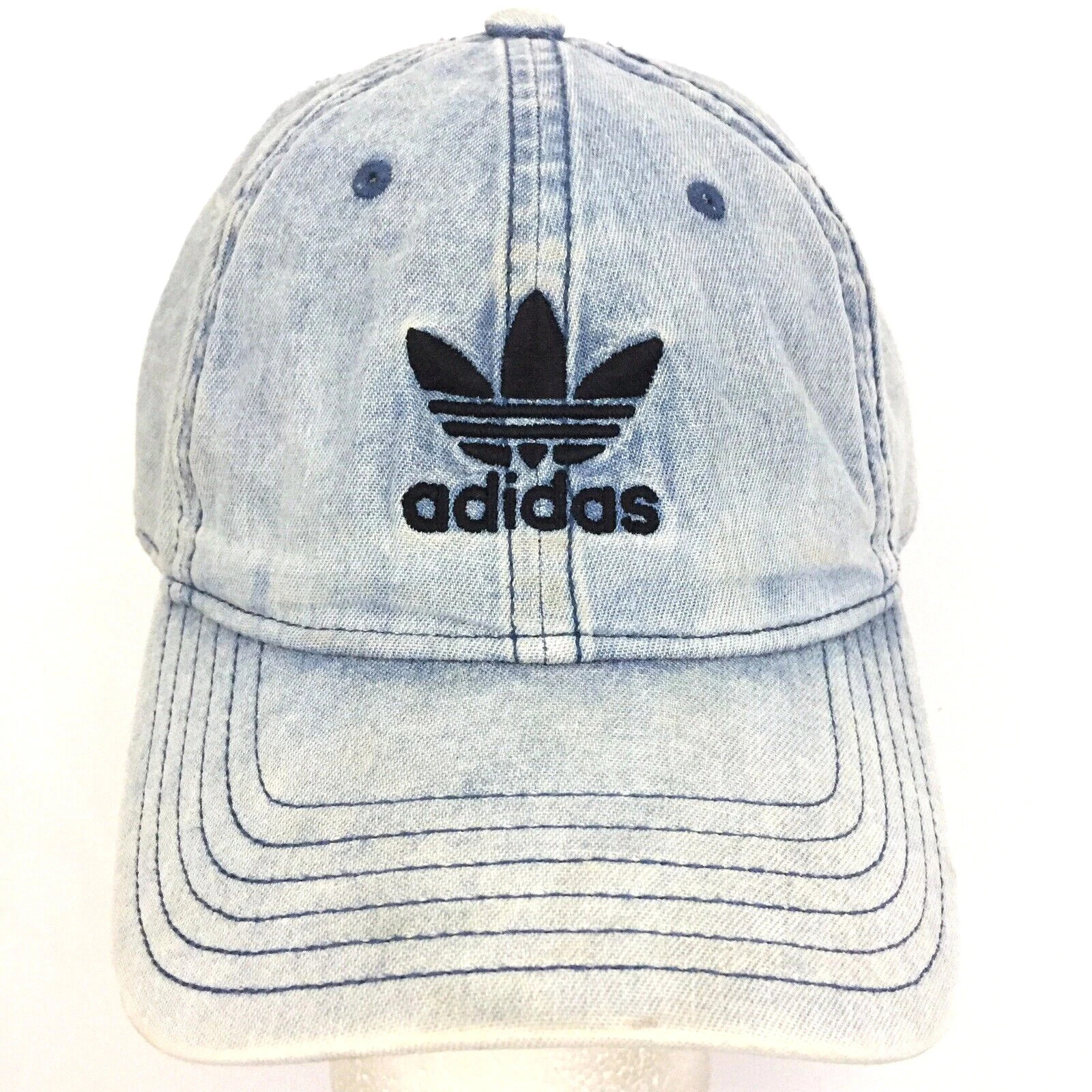 Adidas Originals Trefoil Distressed Hat Acid Stonewash Denim Jean Logo Ball Cap  | eBay | eBay US