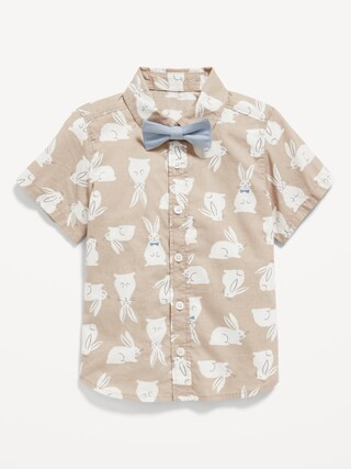Printed Poplin Shirt & Bow-Tie Set for Toddler Boys | Old Navy (CA)