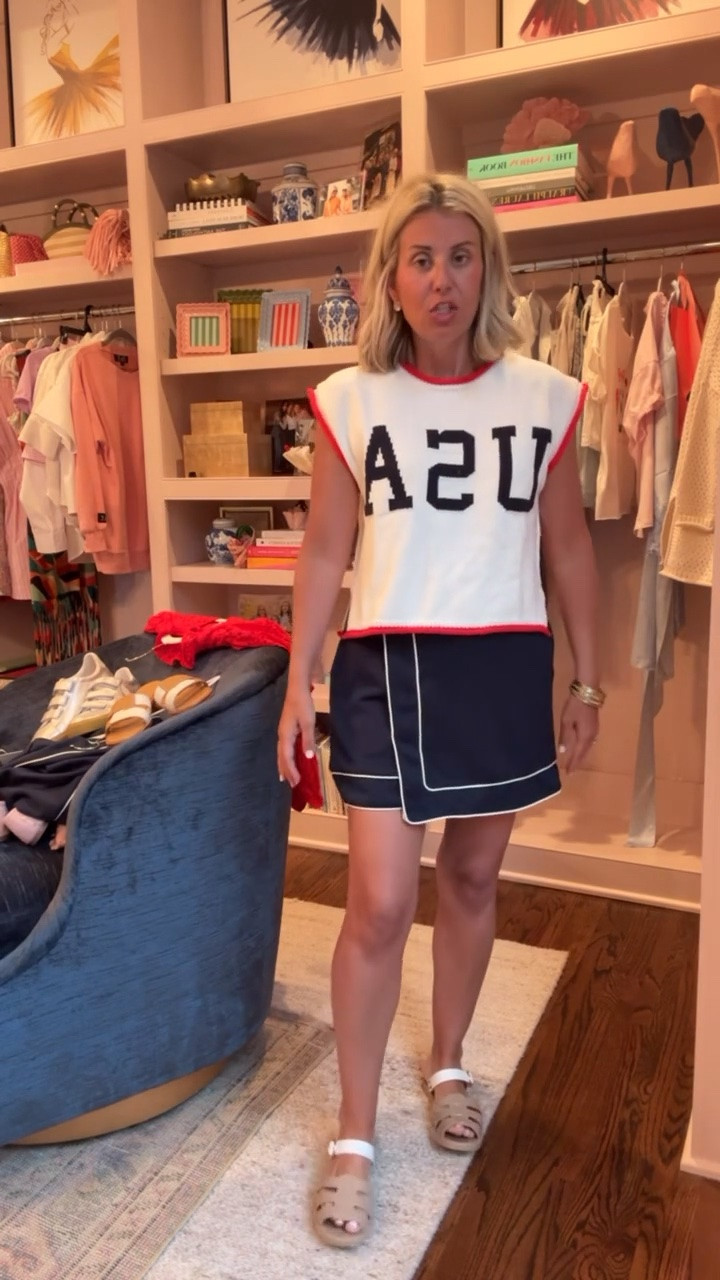 Cutest sweater ever!! I’ve paired it with the navy skort that comes as a set. This is a total win! Sweater & skort - small and 7/8 shoe tts.

#LTKdayinmylife #LTKmomlife #LTKSeasonal