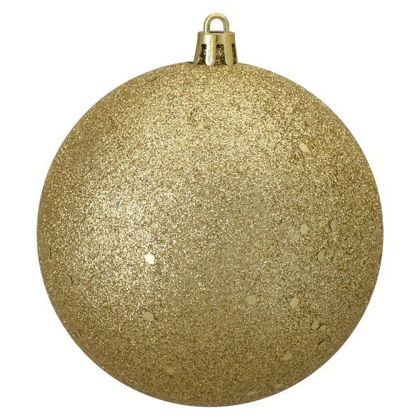 Northlight 4" Shatterproof Holographic Glitter Christmas Ball Ornament - Gold | Target